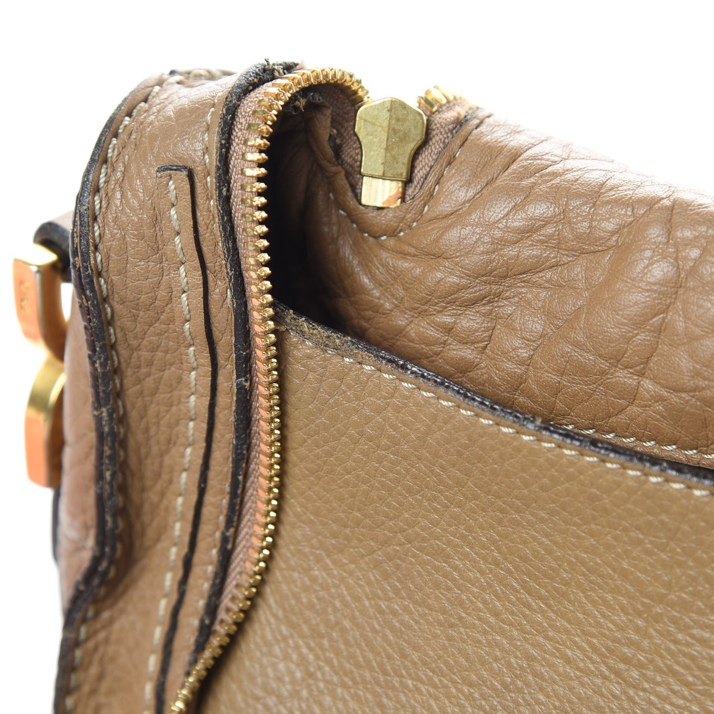 Calfskin Medium Marcie Round Zip Crossbody Bag Nut