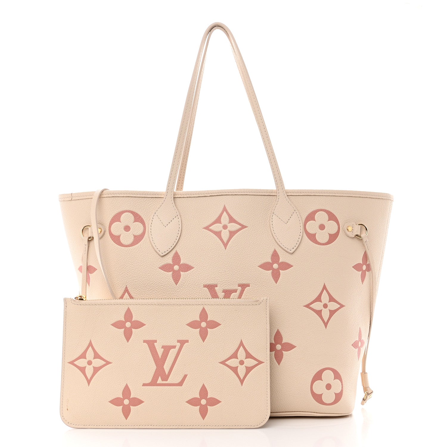 Louis Vuitton Empreinte Monogram Giant Neverfull MM Creme Rose Trianon 3 of 12
