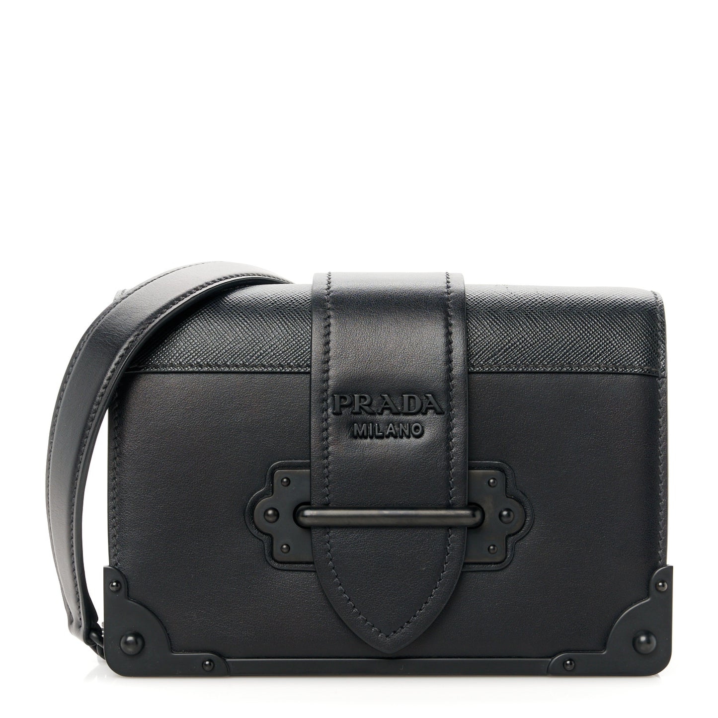 City Calfskin Saffiano Cahier Bag Black