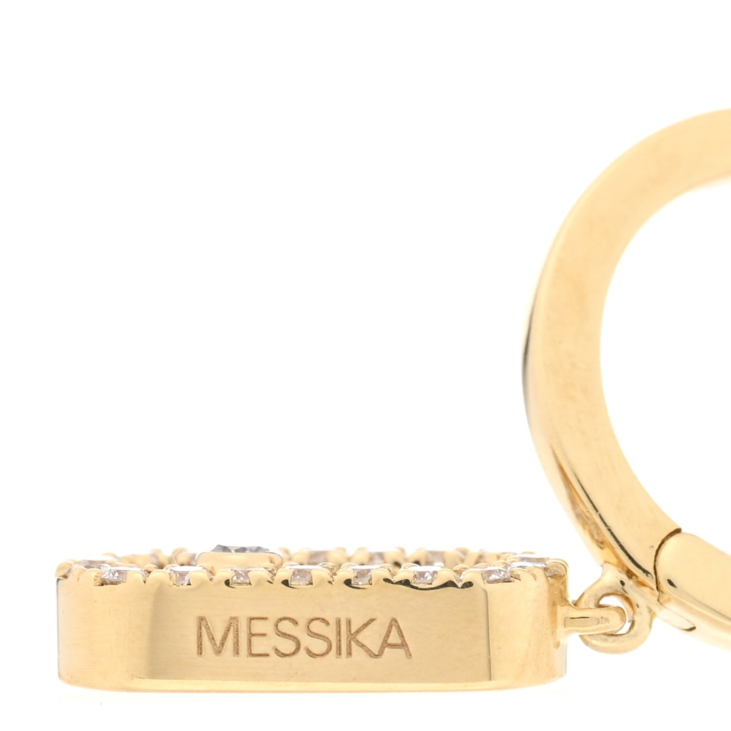 18K Yellow Gold Diamond Move Uno Hoop Earrings