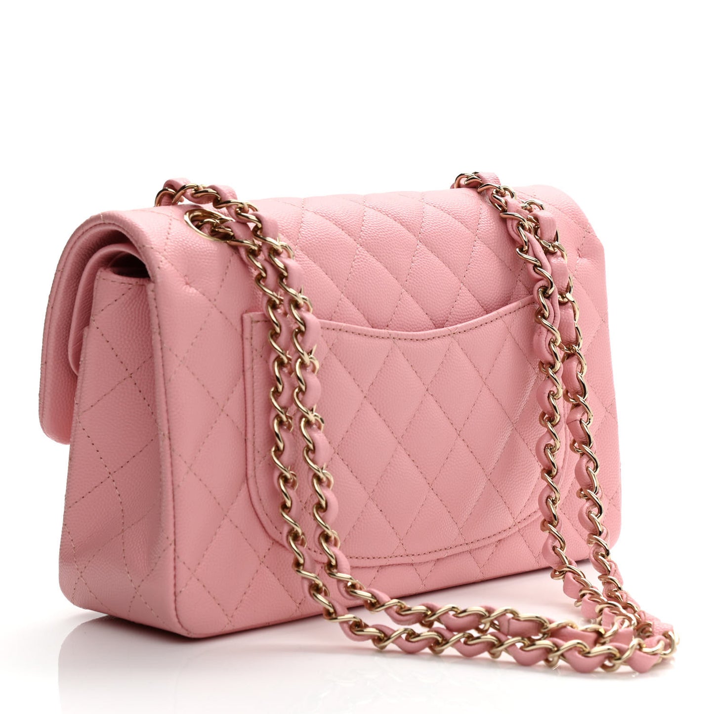 Caviar Quilted Small Double Flap Pink