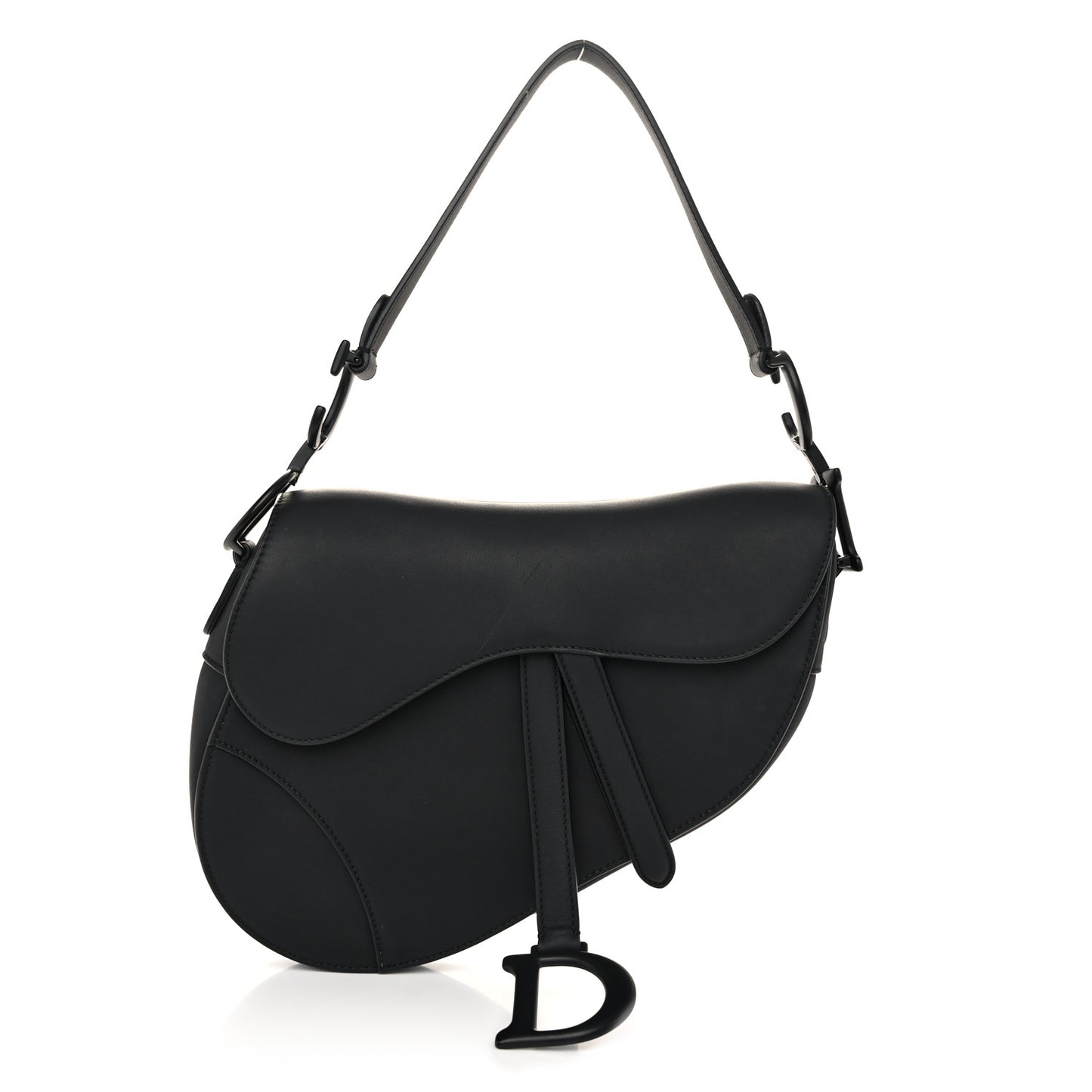 Ultra Matte Calfskin Saddle Bag Black