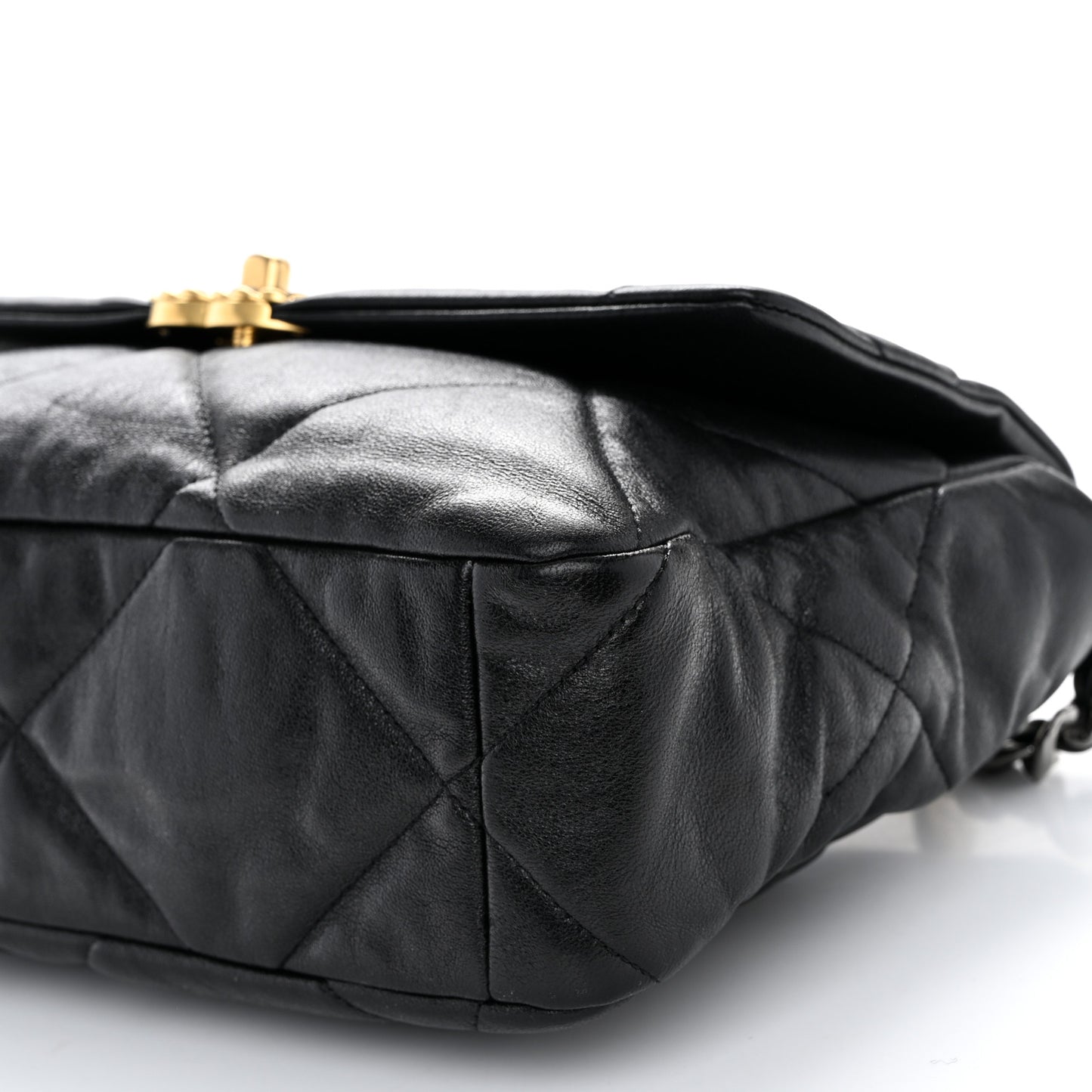 Lambskin Quilted Large Chanel 19 Flap Black