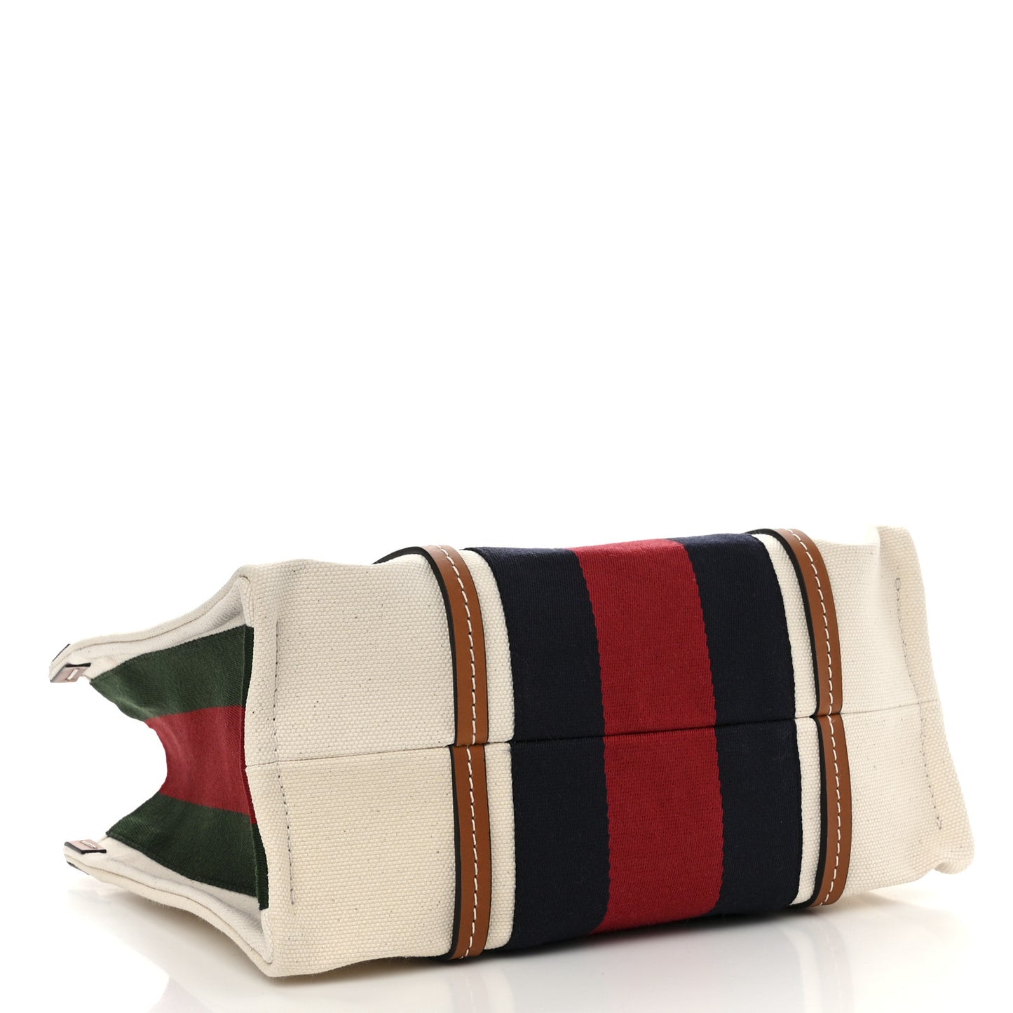 Canvas Calfskin Web Small Interlocking G Tote Bag Red Blue