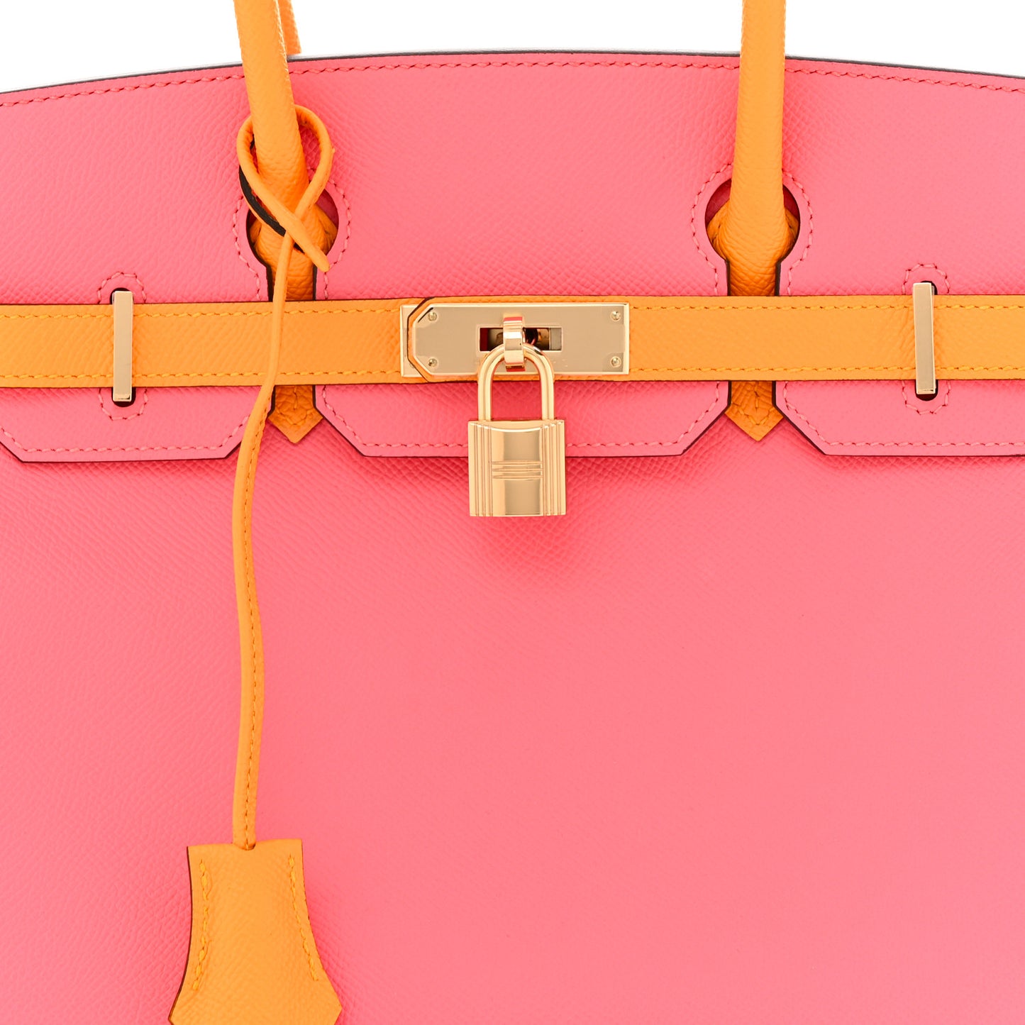 Epsom Horseshoe Birkin 30 Rose Azalee Jaune D'or
