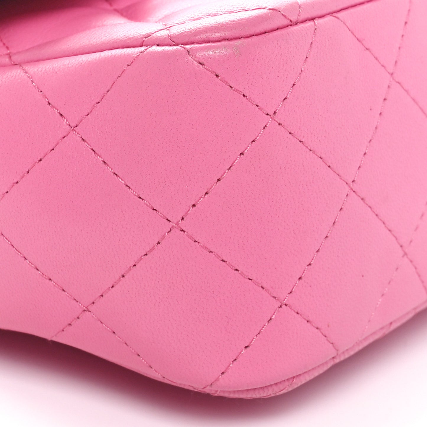 Lambskin Quilted Mini Rectangular Flap Pink