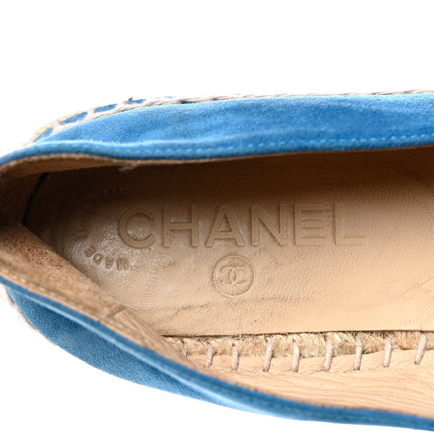 Chanel Kid Suede CC Espadrilles 38 Blue 7 of 9