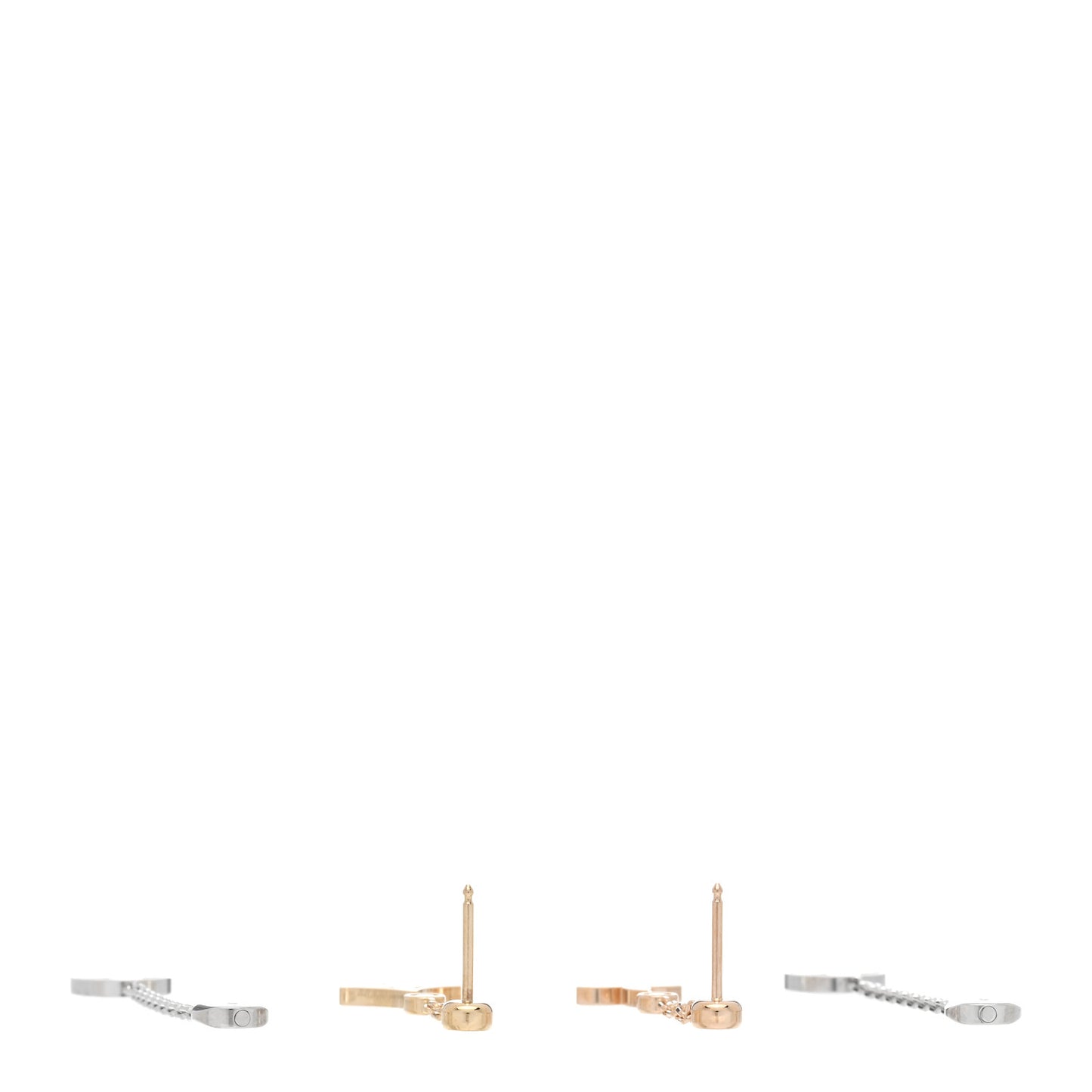 18K Yellow White Pink Gold Diamond Blossom Long Drop Earrings