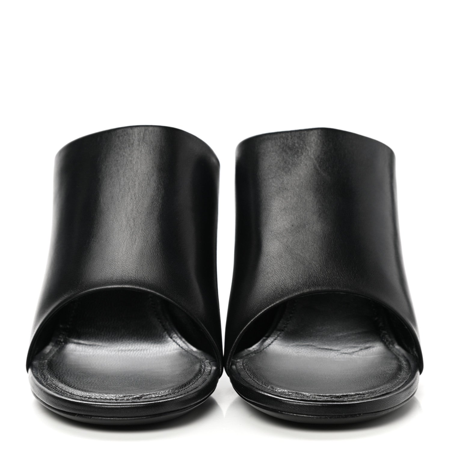 Balenciaga Shiny Sheepskin Oval 90mm Mule Pump 36 Black White 2 of 10