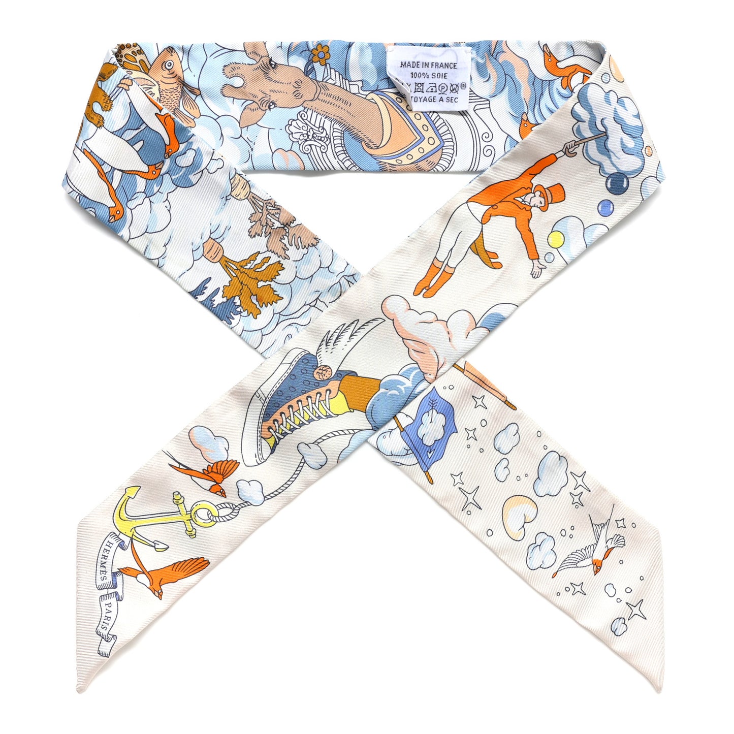 Silk Sur Mon Nuage Twilly Creme Bleu Ciel Orange