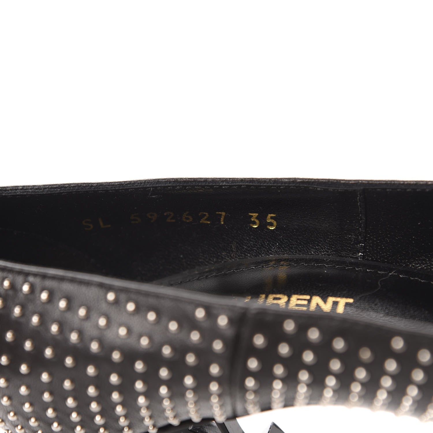 Saint Laurent Calfskin Studded Opyum 100 Pumps 35 Black 9 of 10