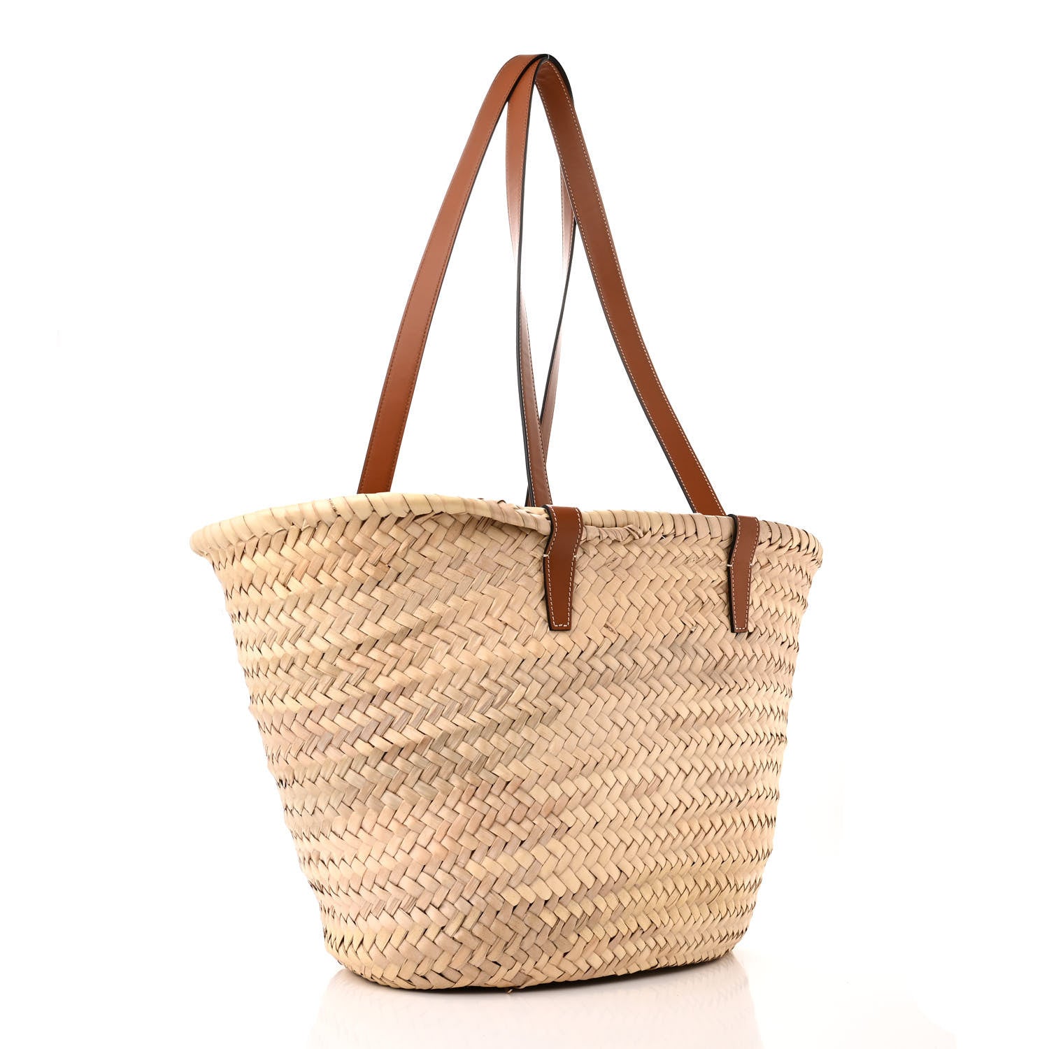 Celine Raffia Calfskin Triomphe Medium Panier Tan 3 of 9