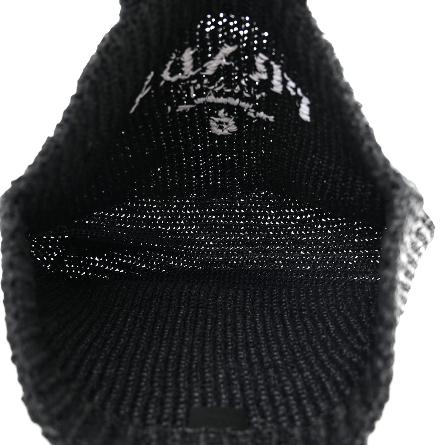 Yarn Raffia Effect Crochet Large Logo Tote Black