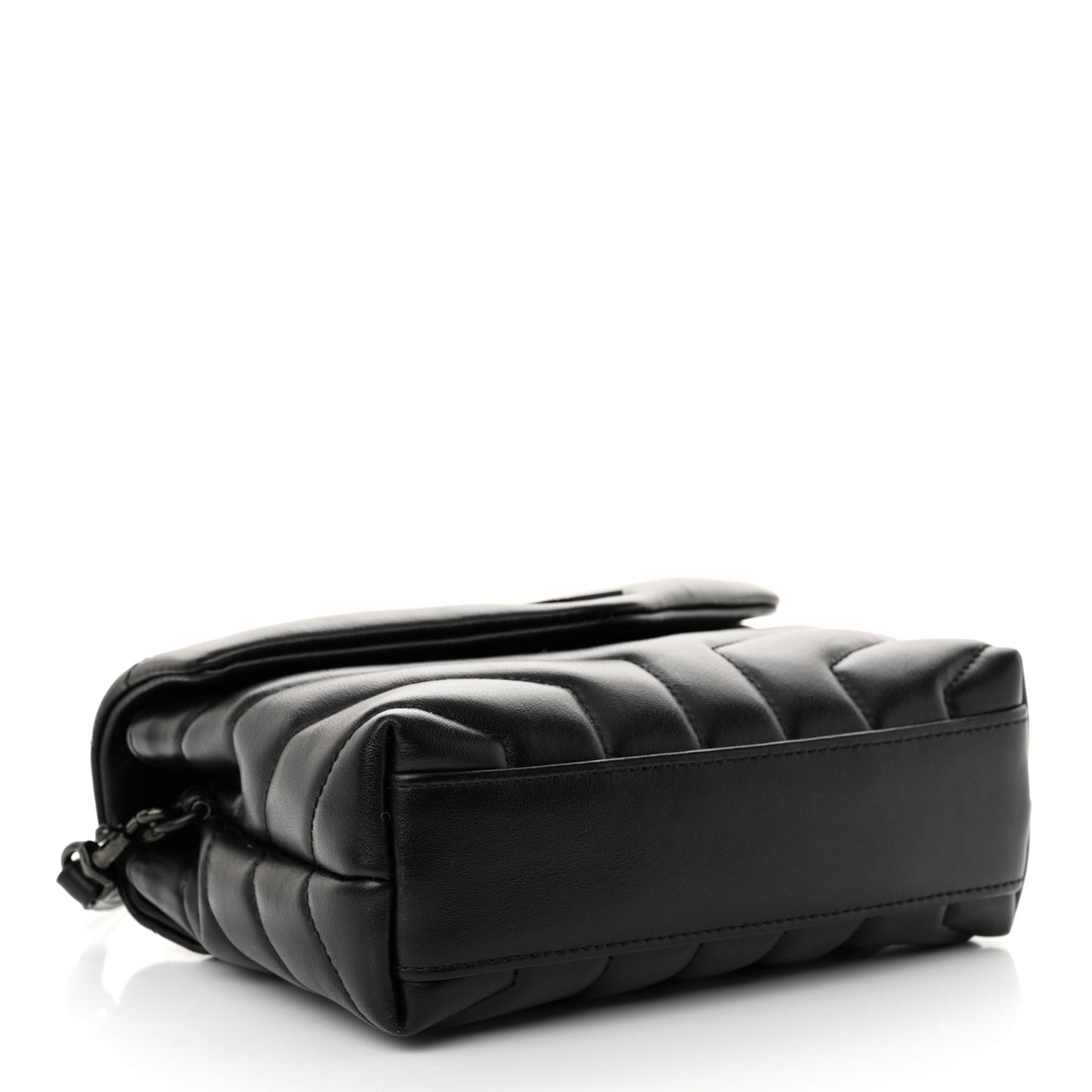 Calfskin Y Quilted Monogram Monochrome Toy Loulou Crossbody Bag Black
