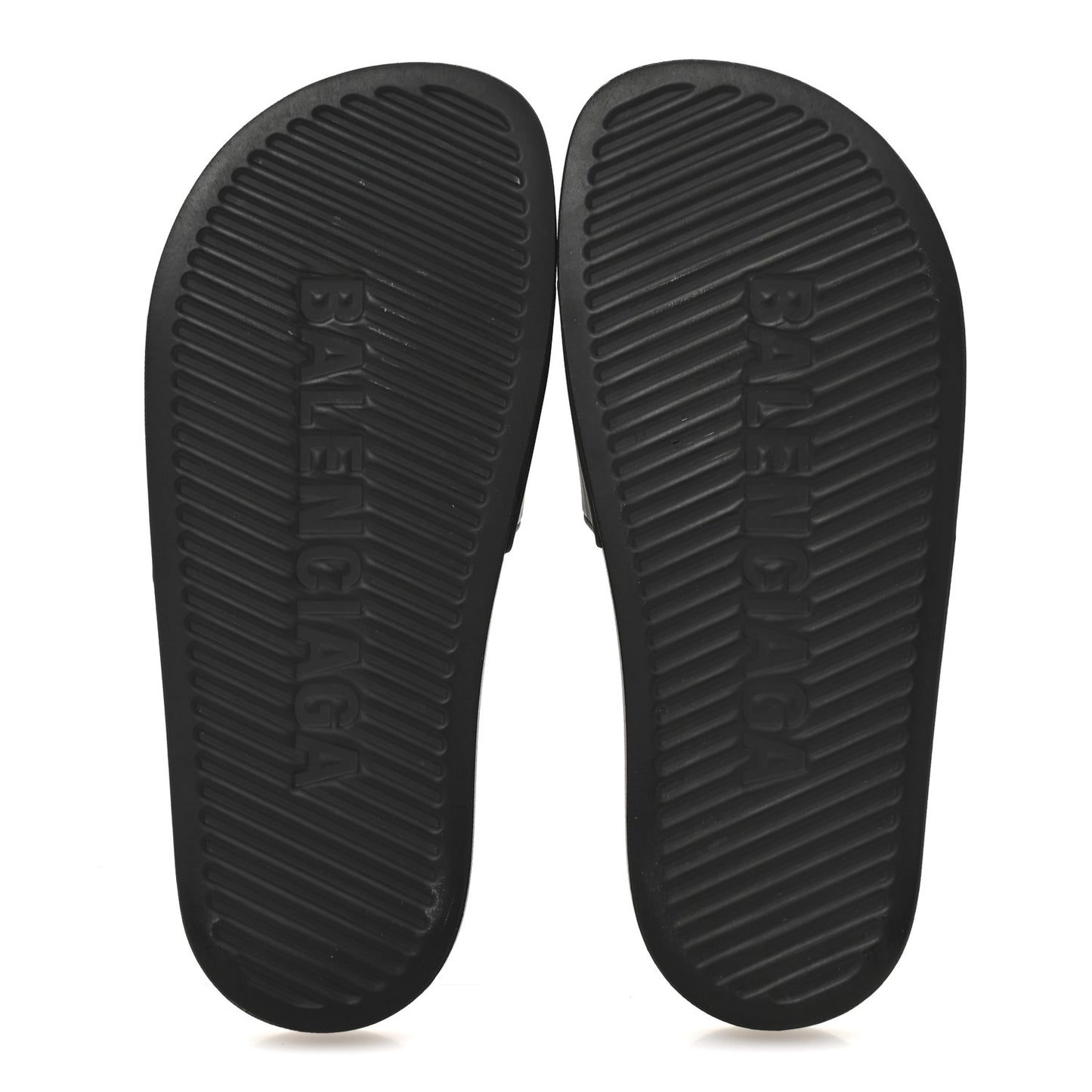 Rubber Logo Pool Slide Sandals 36 Black