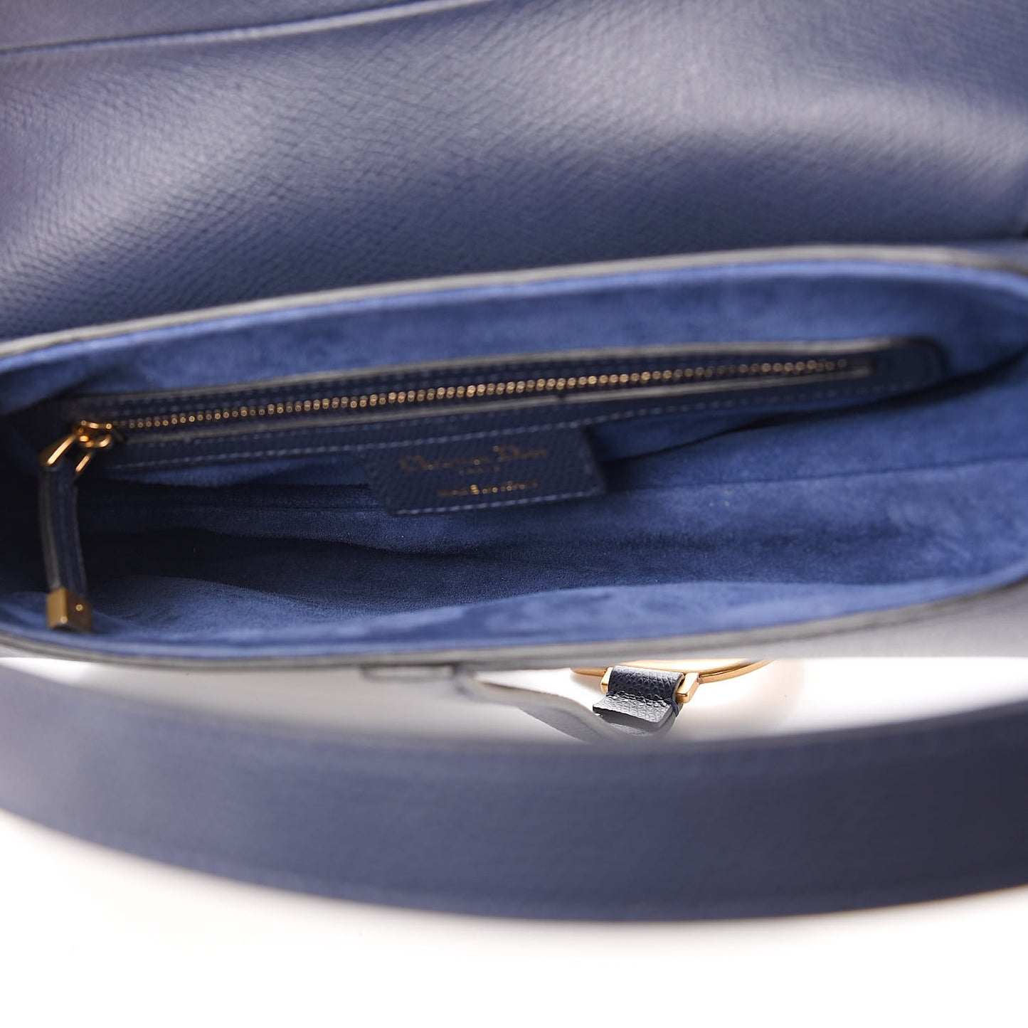 Grained Calfskin Saddle Bag Navy