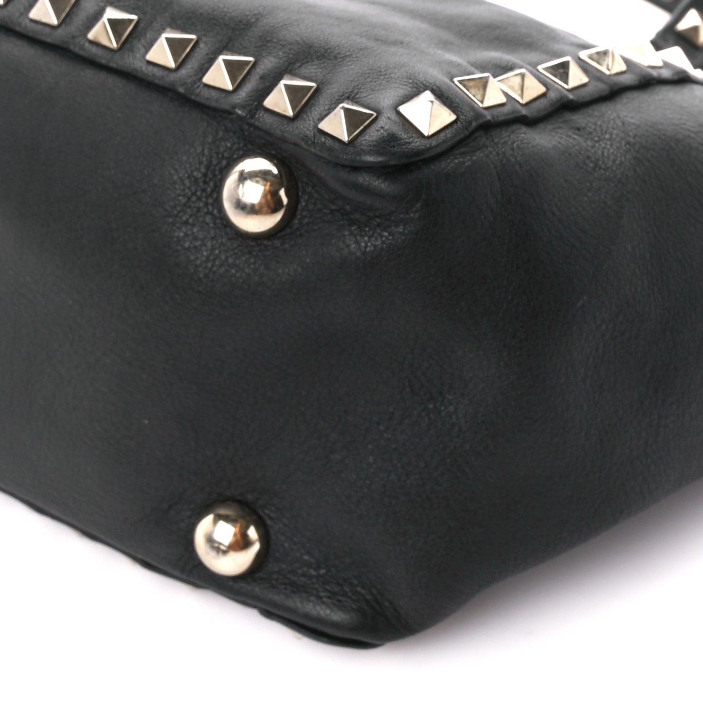 Vitello Small Rockstud Tote Black