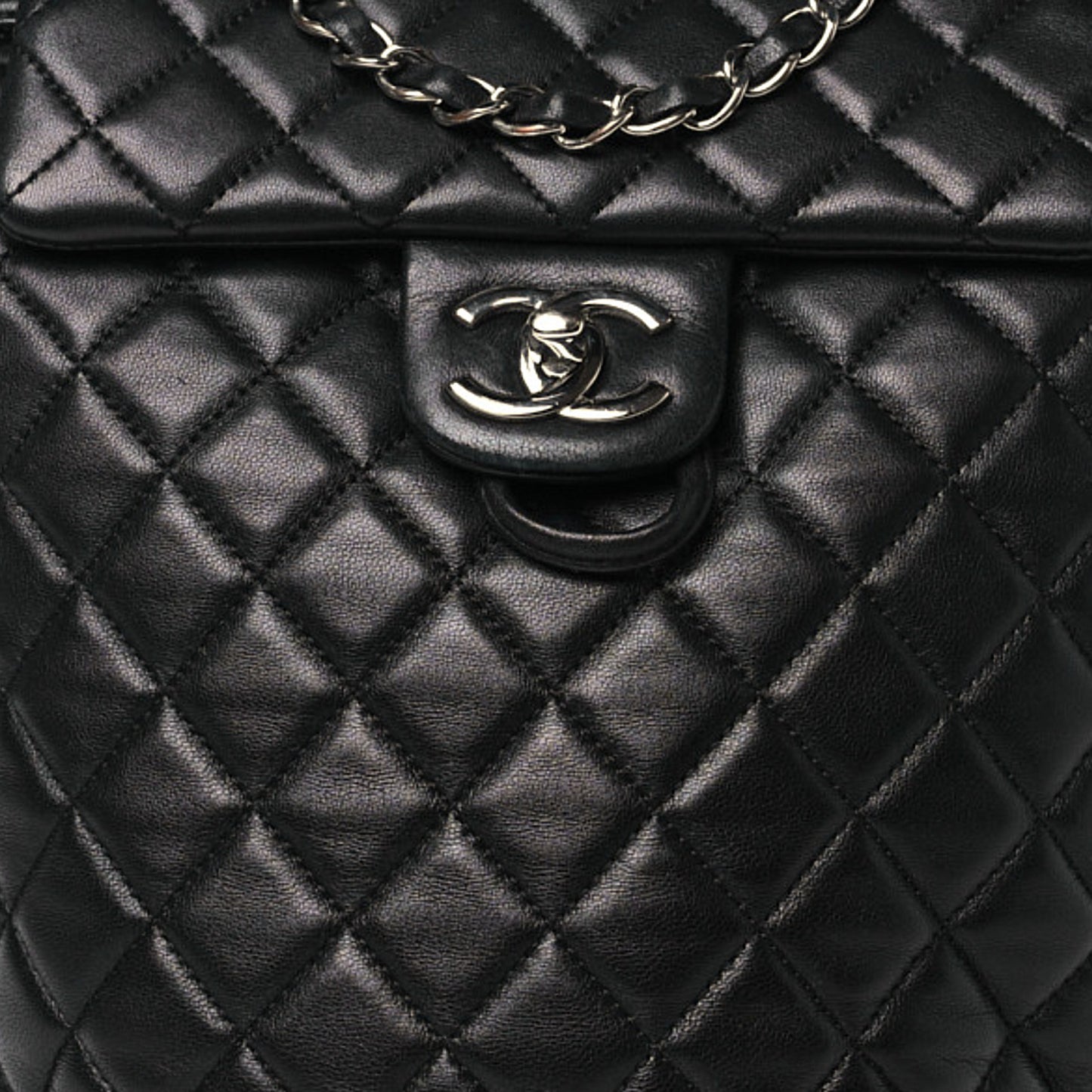 Lambskin Quilted Small Urban Spirit Backpack Black