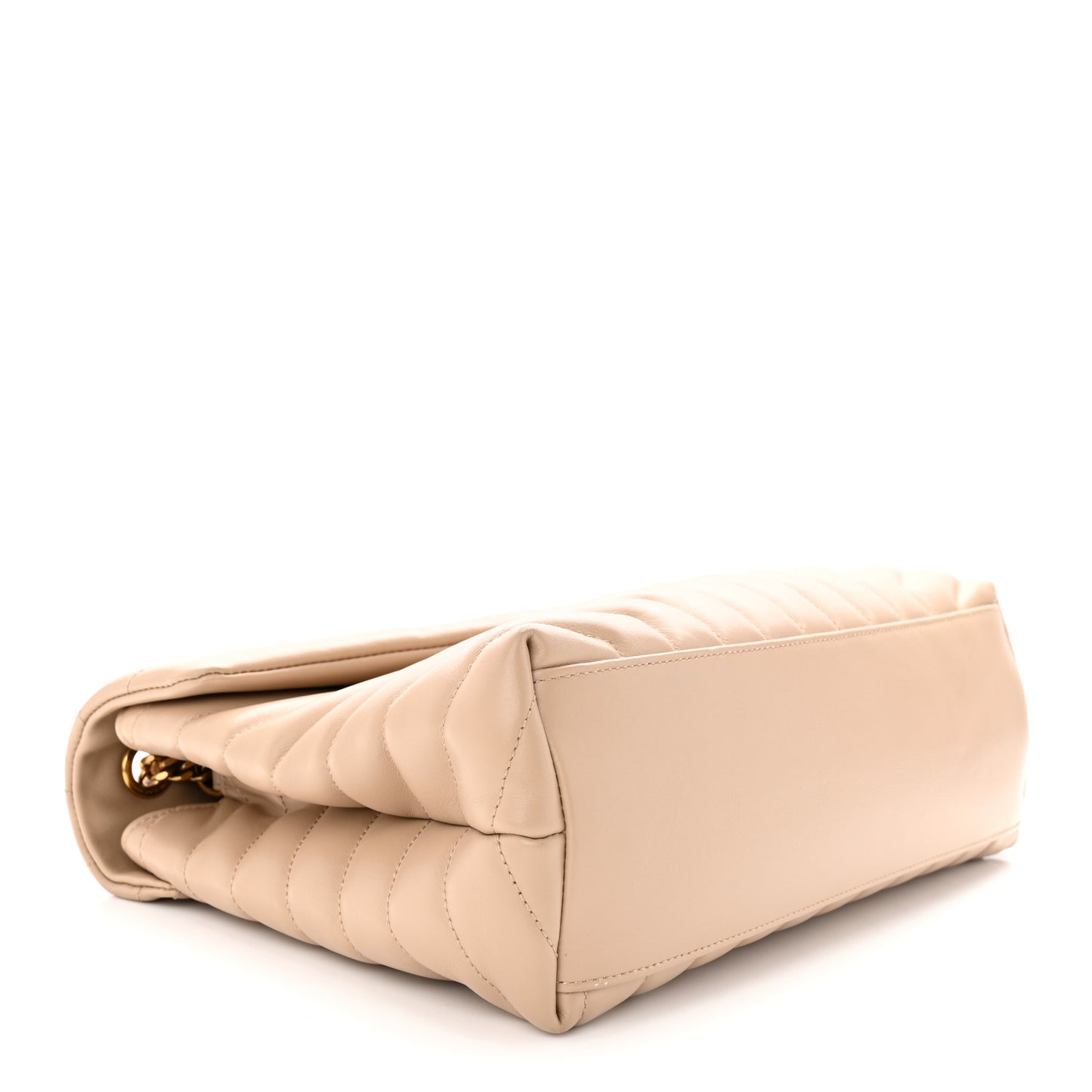 Calfskin Y Quilted Monogram Medium Loulou Chain Satchel Dark Beige