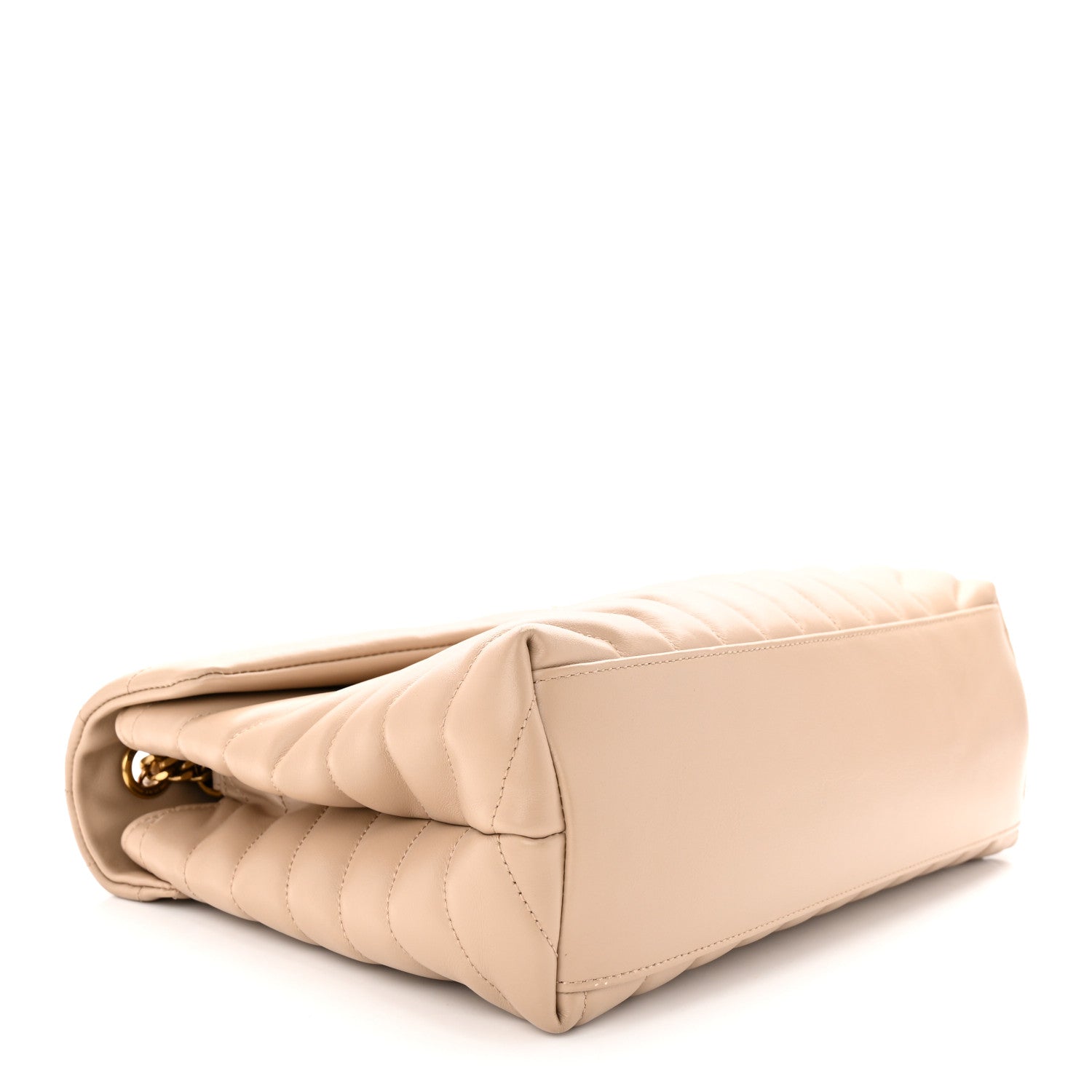 Saint Laurent Calfskin Y Quilted Monogram Medium Loulou Chain Satchel Dark Beige 4 of 12