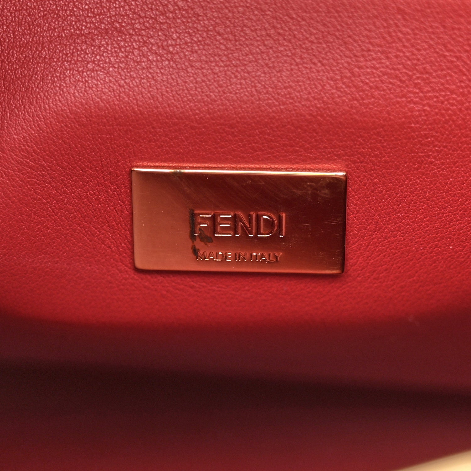 Fendi Vitello Tahiti Burro Bi-Color Medium Peekaboo Iconic Essentially Satchel Camelia Fragola Dark Blue 7 of 11
