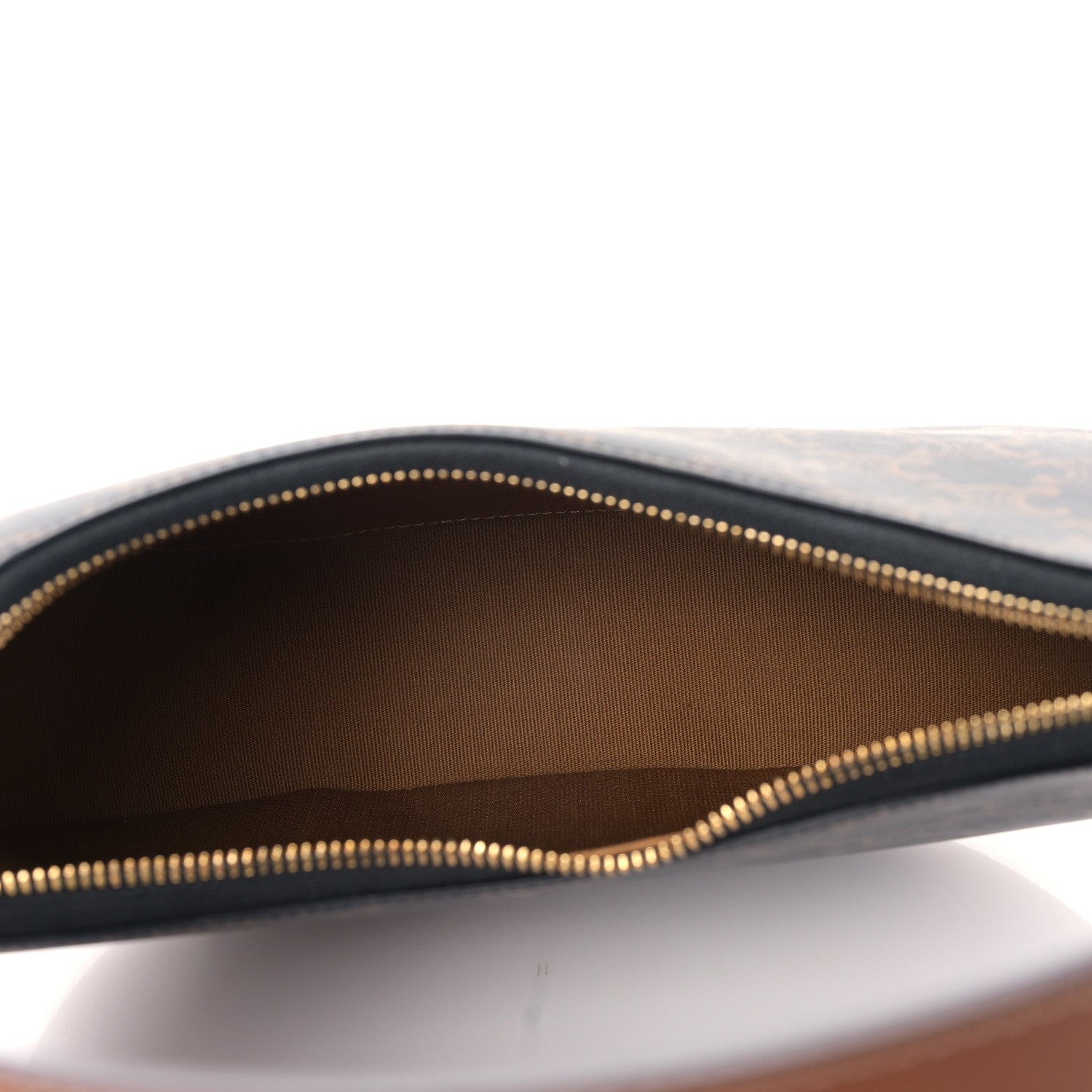 Celine Triomphe Canvas Calfskin Ava Shoulder Bag Tan 5 of 9