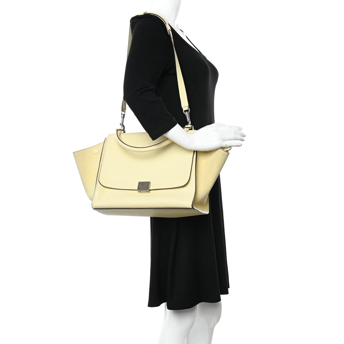 Drummed Calfskin Suede Medium Trapeze Butter