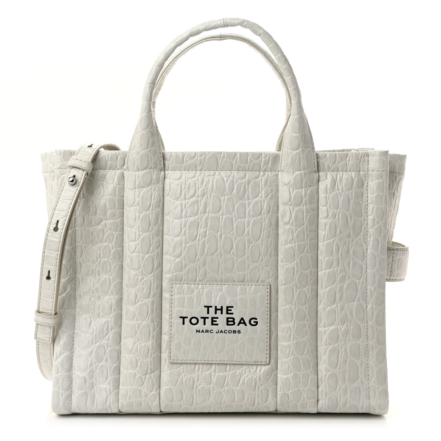 Croc Embossed Medium The Tote Bag Ivory