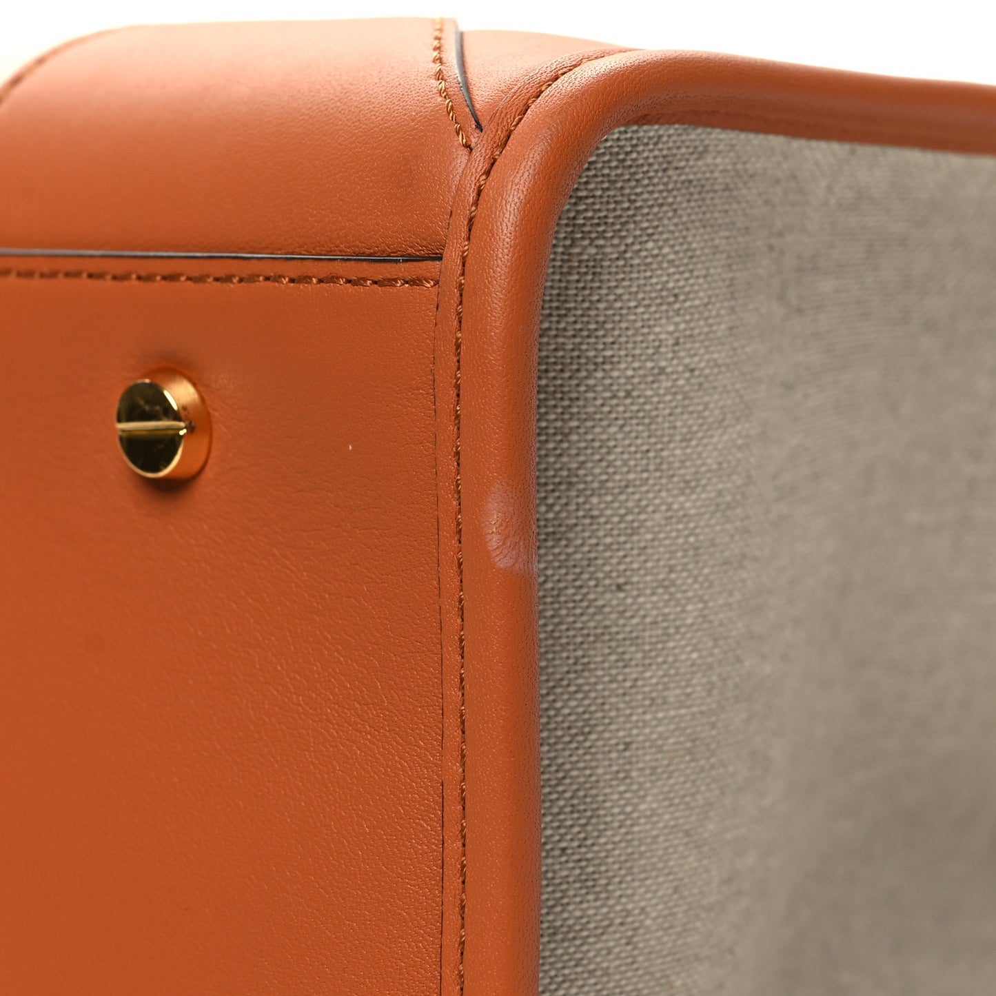 Calfskin Linen Large Munchen Tote Cognac