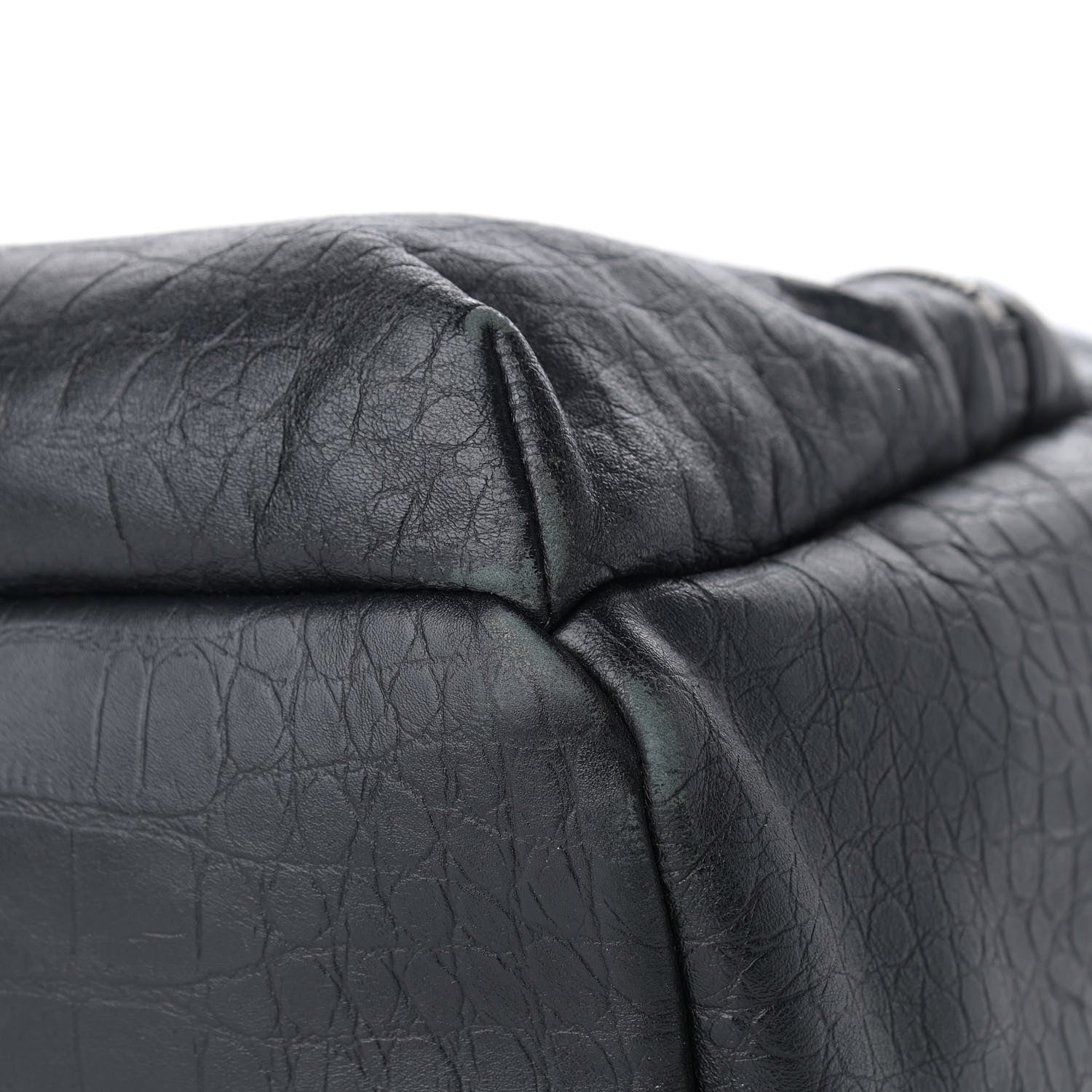 MCM Calfskin Crocodile Embossed Medium Luxus Backpack Black 9 of 13