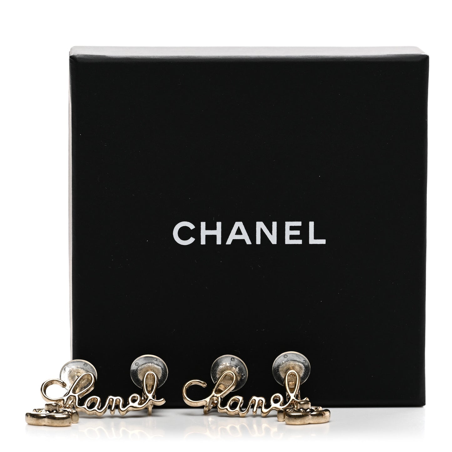 Metal Logo CC Turnlock Clip On Earrings Gold
