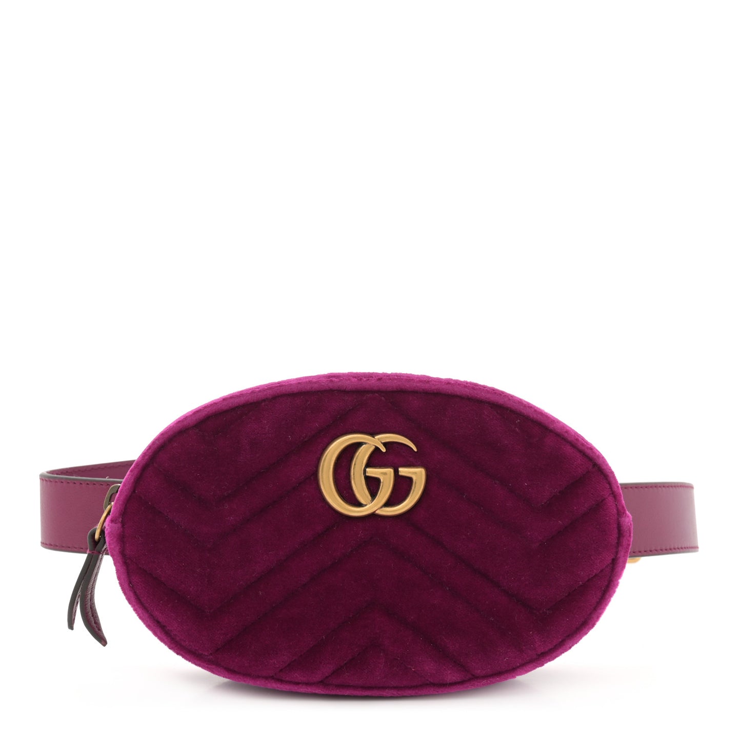 Velvet Matelasse GG Marmont Belt Bag 85 34 Fuchsia Violet Cyclamen