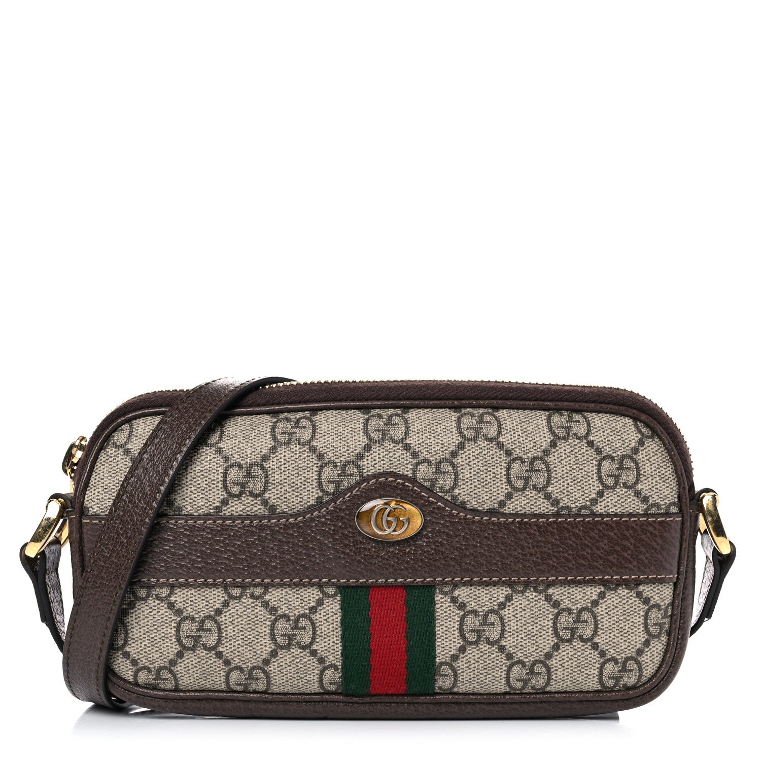 Gucci GG Supreme Monogram Web Mini Ophidia GG Bag Brown 1 of 11