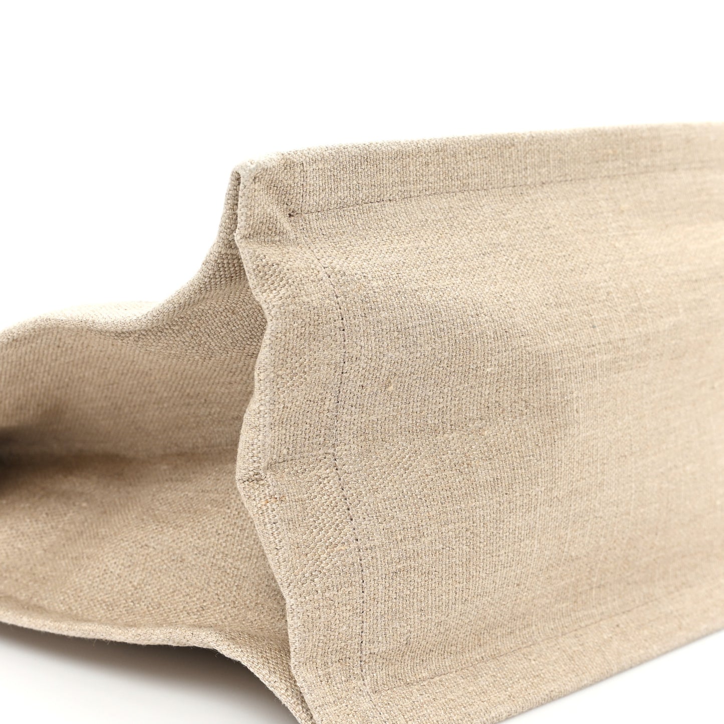 Linen Calfskin Small Rive Gauche Tote Greggio Natural