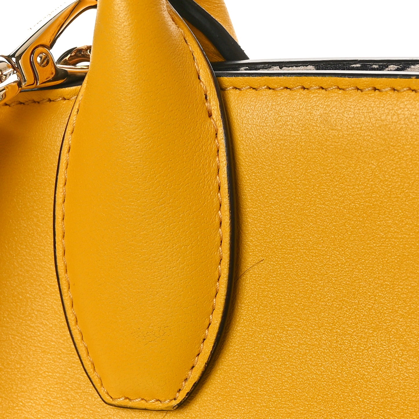 Hammered Calfskin Medium The Studio Box Bag Yellow