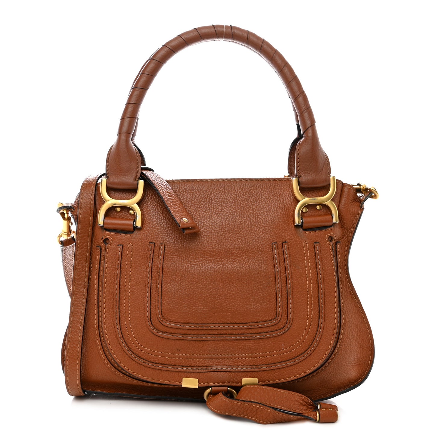 Calfskin Small Marcie Satchel Tan