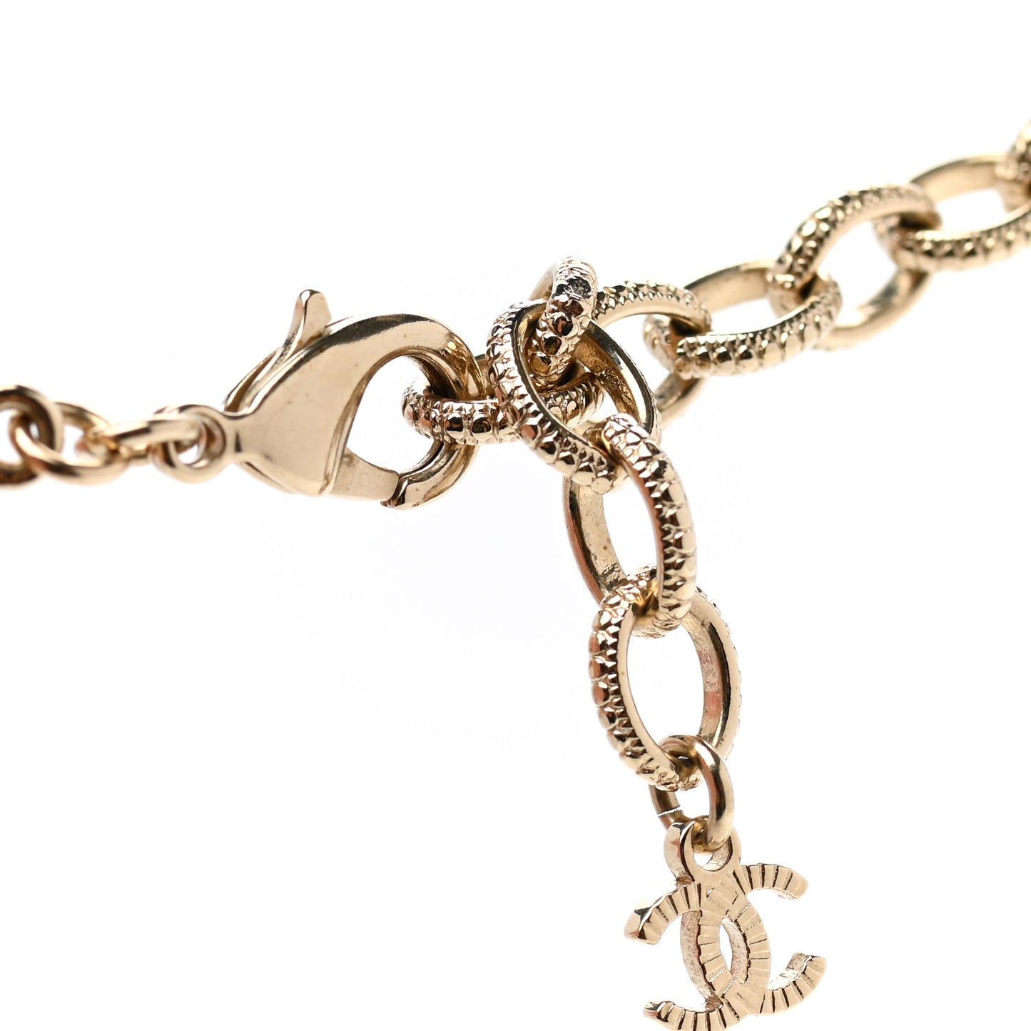 Pearl Crystal CC Crown Multi Strand Necklace Gold