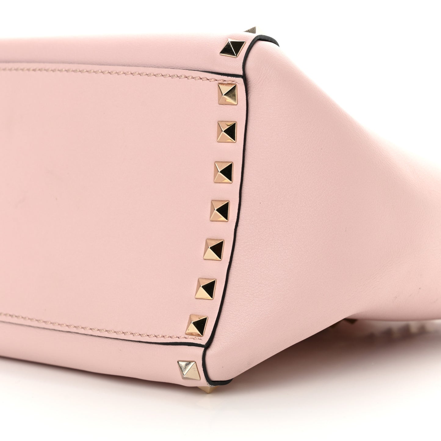 Vitello Small Rockstud Double Handle Tote Water Rose
