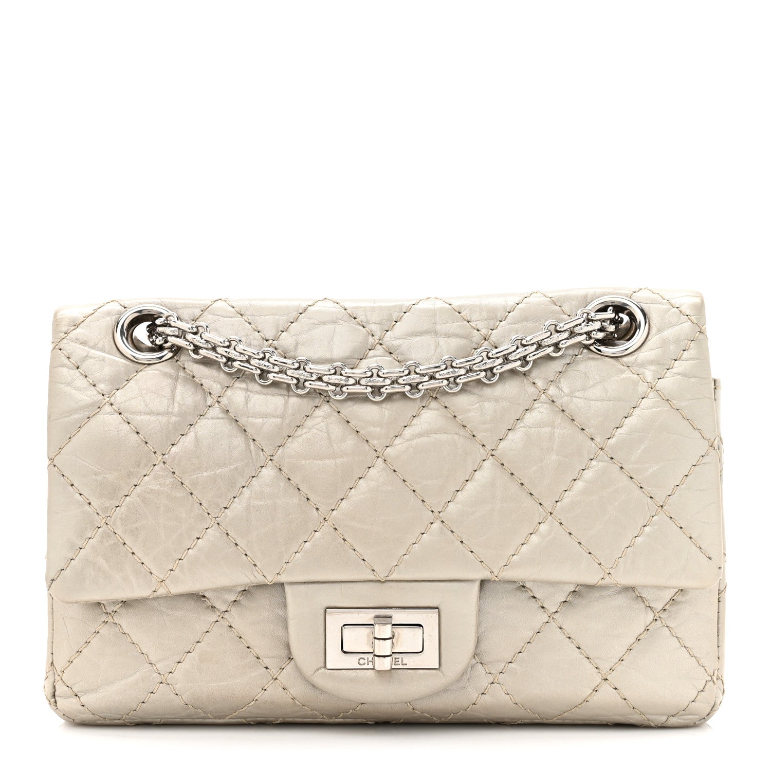 Chanel Metallic Aged Calfskin Quilted 2.55 Reissue Mini Flap Light Gold 1 of 16