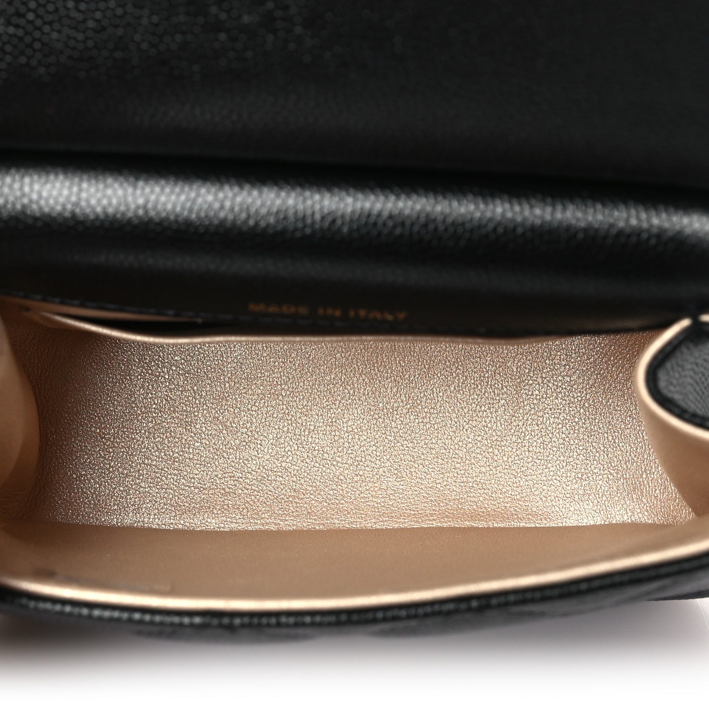Caviar Quilted Mini Flap Clutch With Chain Black