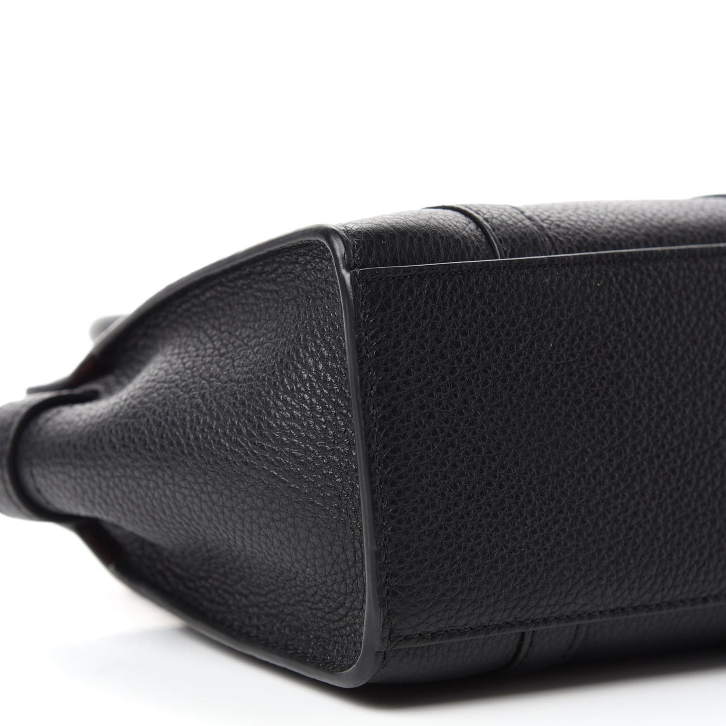 Small Classic Grain Micro Bayswater Zip Tote Black