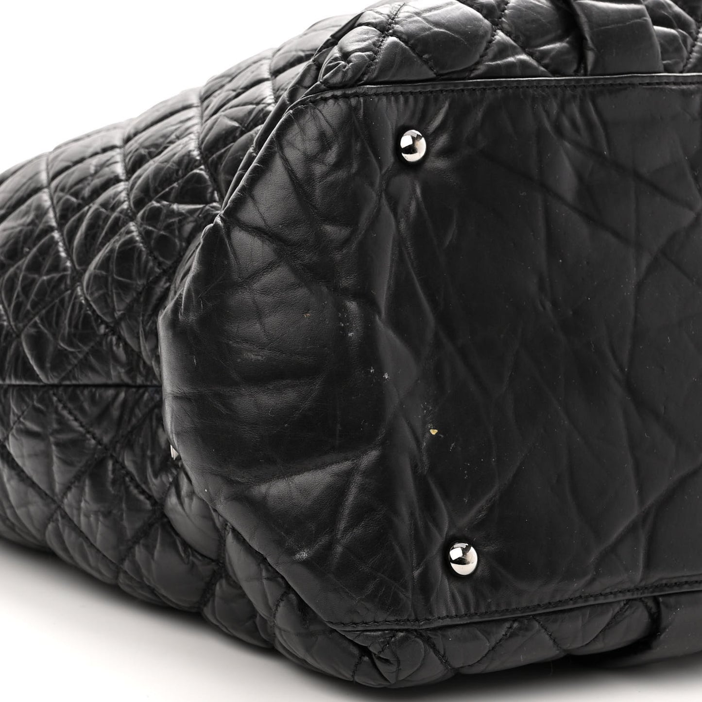 Aged Calfskin Vintage Ligne XL Lady Braid Tote Black