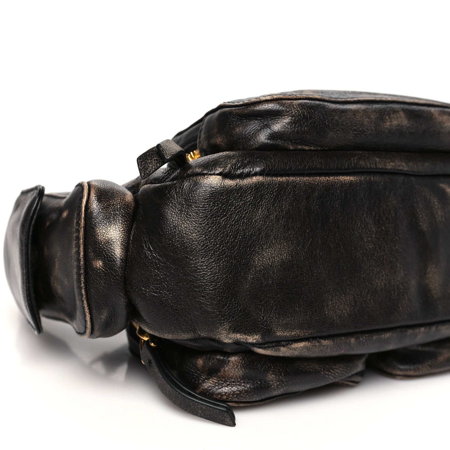 Miu Miu Distressed Nappa Pocket Bag  Sand Coffee 8 of 10