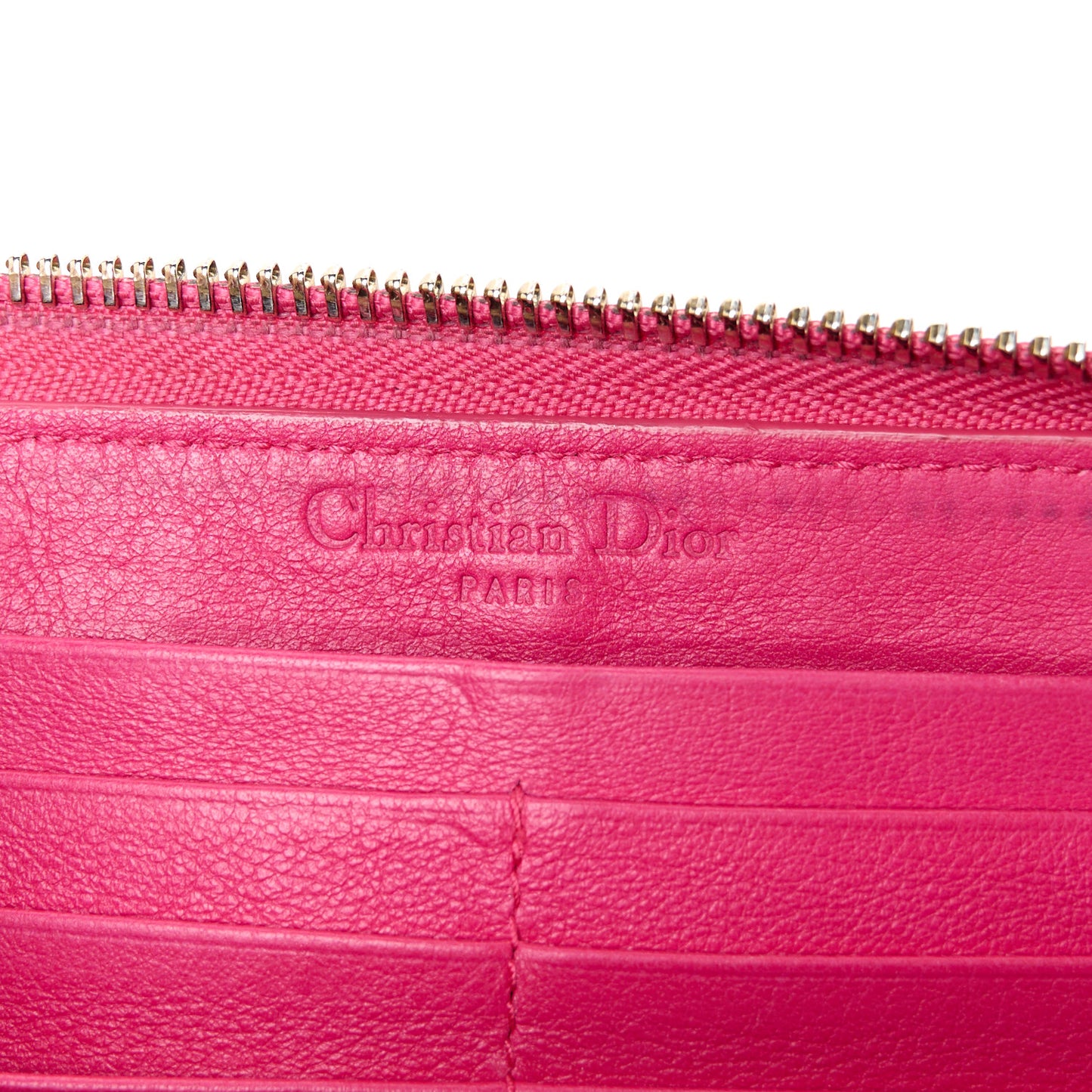 Patent Cannage Lady Dior Continental Wallet Pink