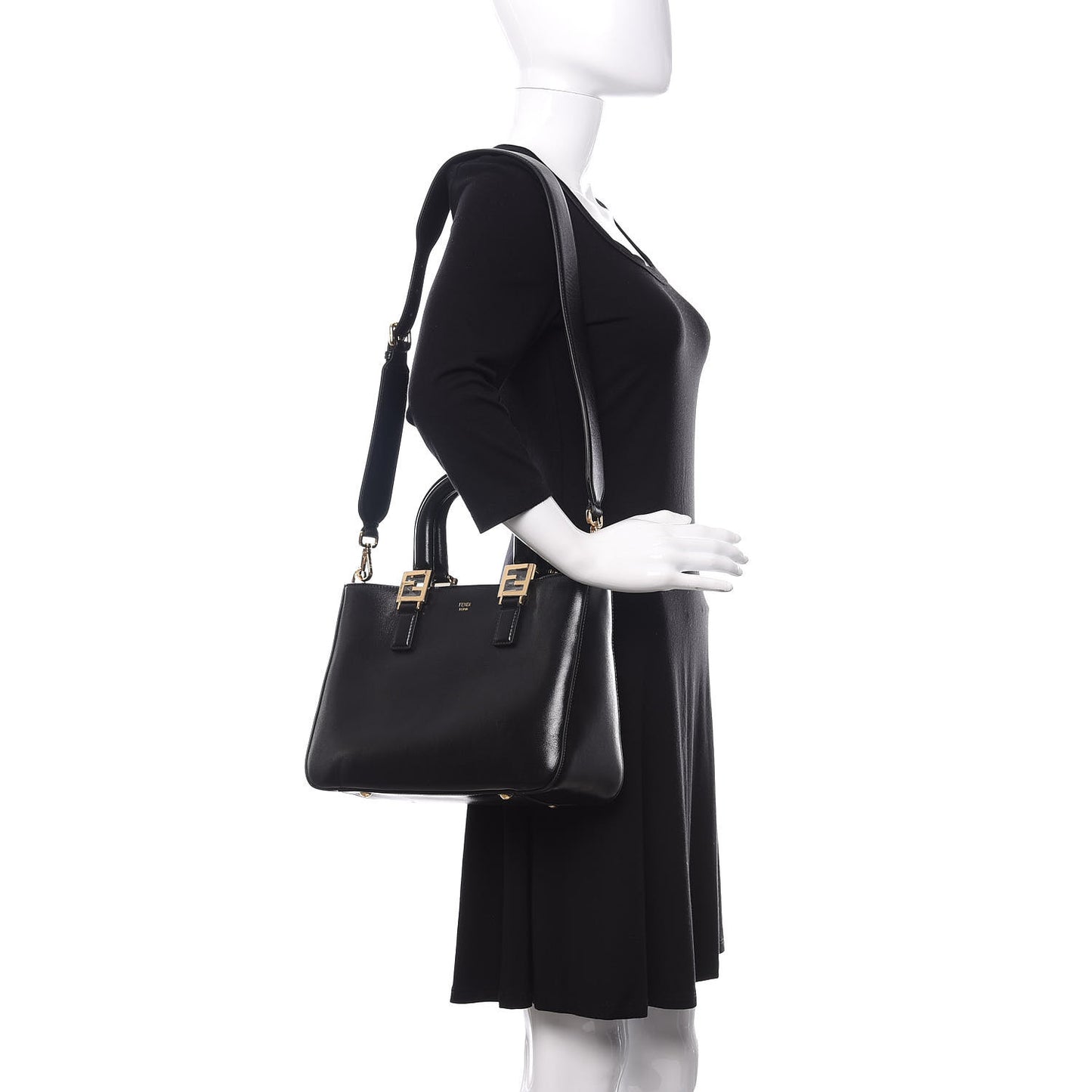 Vitello Glacier Small FF Tote Black