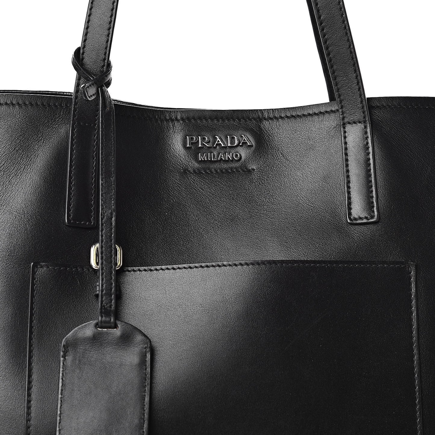 City Calf Shopping Tote Black