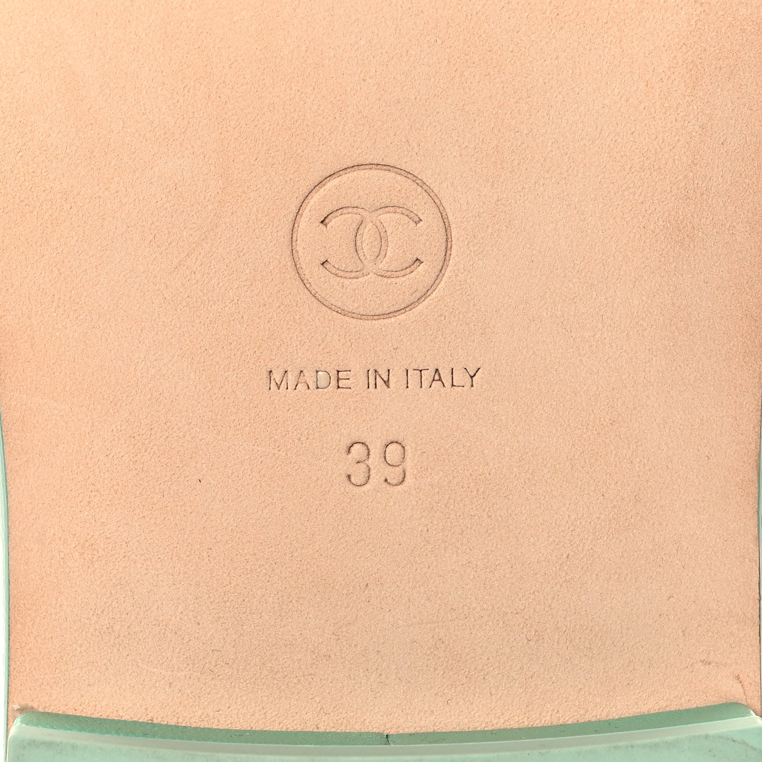 Chanel Lambskin Terry Cloth CC Thong Sandals 39 Green 7 of 8