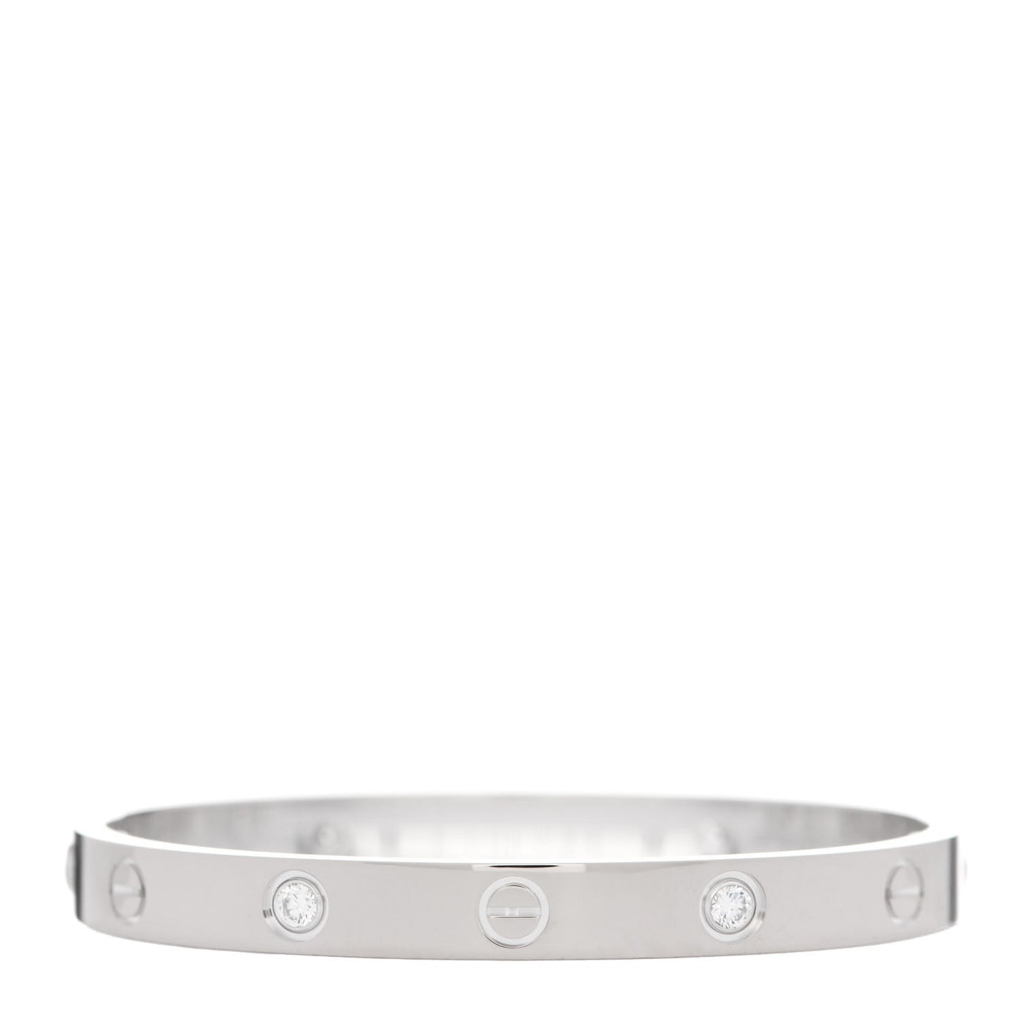 18K White Gold 4 Diamond LOVE Bracelet 16