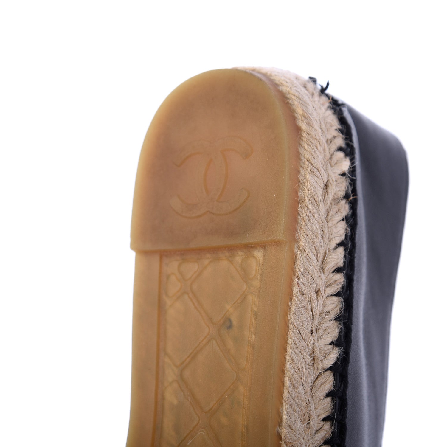 Chanel Lambskin Quilted CC Espadrilles 38 Black 13 of 17