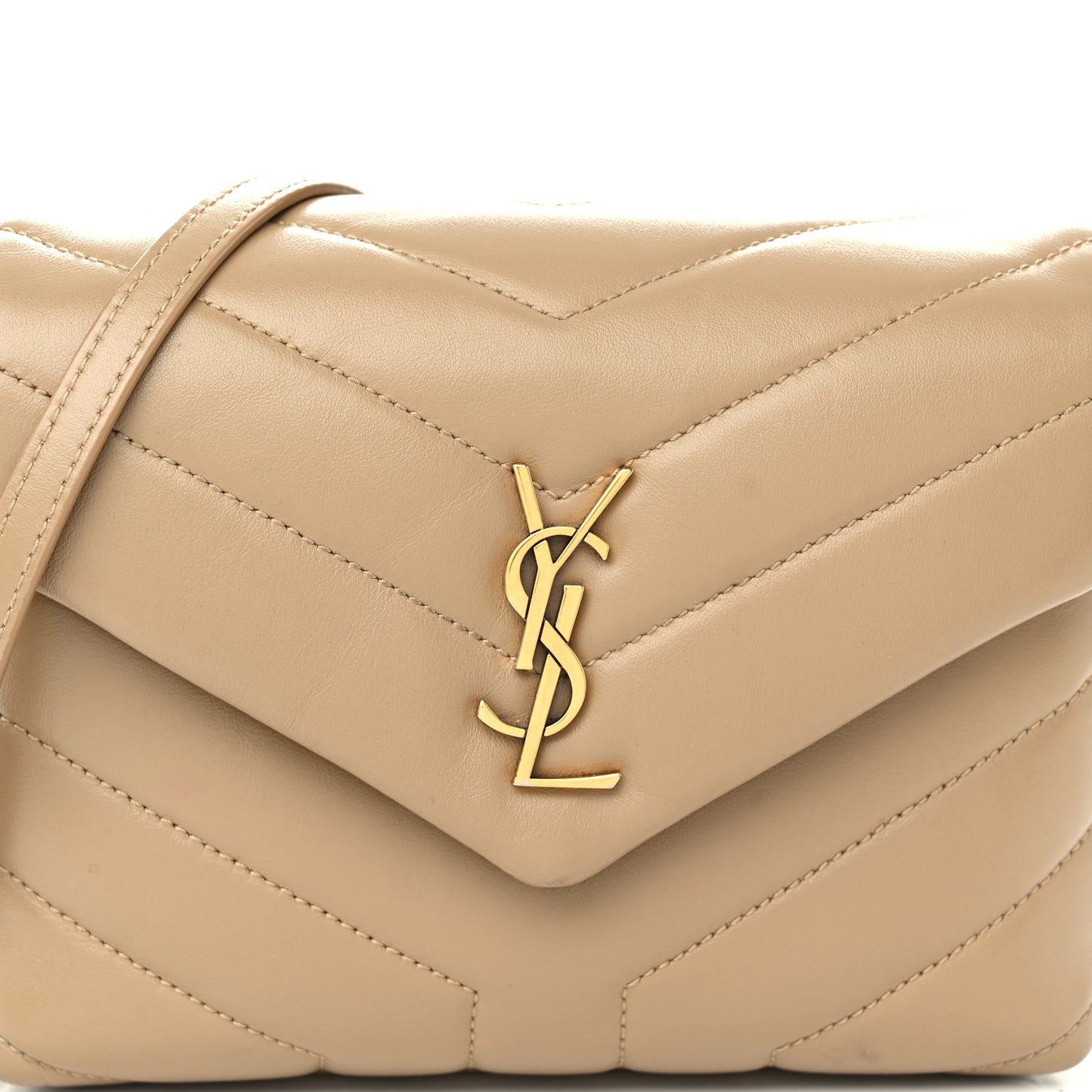 Calfskin Y Quilted Monogram Toy Loulou Crossbody Bag Taupe